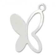 Sterling silver hollow charm Butterfly 14mm x1