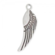 Sterling silver charm wing 22mm x1|raw }}