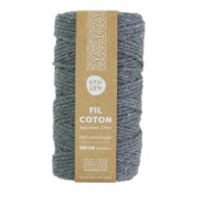 2mm Macramé cord in recycled cotton - Kesi Art - Ardoise (n°114) x60m