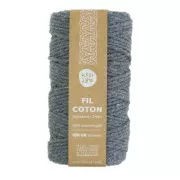 2mm Macramé cord in recycled cotton - Kesi Art - Ardoise (n°114) x60m