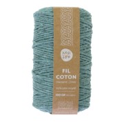 2mm Macramé cord in recycled cotton - Kesi Art - Vert de gris (n°112) x60m
