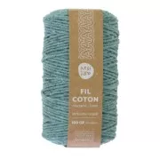 2mm Macramé cord in recycled cotton - Kesi Art - Vert de gris (n°112) x60m