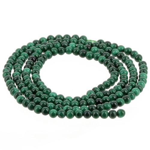Round beads 2 mm gemstone - Malachite x39cm