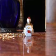 38x22 mm Perfume bottle gemstone pendant - Aventurine - Golden Stainless steel x1