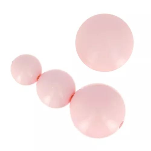 Assortment of 26 beads 8-10-14 mm & 2 cabochons in opaque resin - Pastel Pink x1