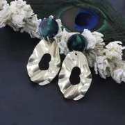 15mm Cellulose acetate earstuds - Tortoiseshell - Beige - Black x2