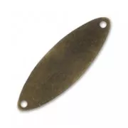 Oval spacer smooth finish 2 holes 30mm Bronze tone x1