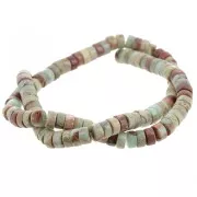 Rondelle beads Heishi gemstone 6x3mm Regality tinted aqua terra jasper x41cm