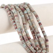 Rondelle beads Heishi gemstone 6x3mm Regality tinted aqua terra jasper x41cm