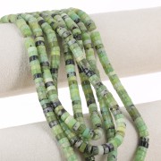 Heishi gemstone beads 6x3 mm - Serpentine x40cm