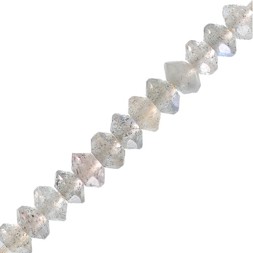 3x2mm Round faceted gemstone lentils - Labradorite x20