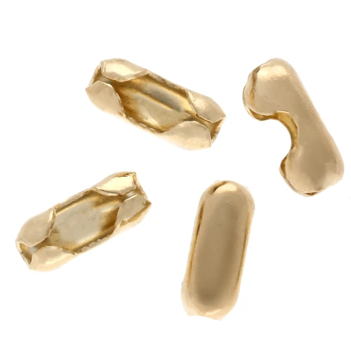 Closing ends for 2 mm ball chain - Fine gold plated x10
