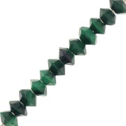 3x2mm Round faceted gemstone lentils - Malachite x20|raw }}