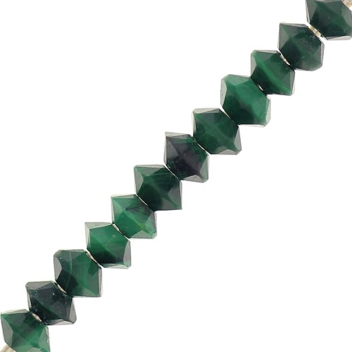 3x2mm Round faceted gemstone lentils - Malachite x20