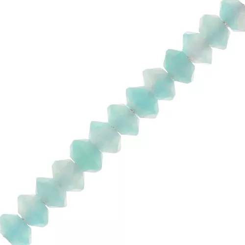 3x2mm Round faceted gemstone lentils - Amazonite x20