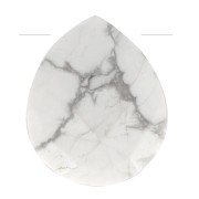 12x10mm gemstone faceted drop bead - Flat briolette - Howlite x1|raw }}