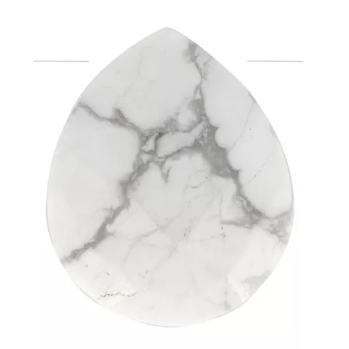 12x10mm gemstone faceted drop bead - Flat briolette - Howlite x1