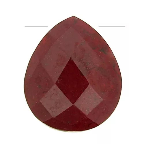 12x10mm gemstone faceted drop bead - Flat briolette - Red Jasper x1