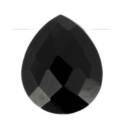 12x10mm gemstone faceted drop bead - Flat briolette - Black Onyx x1|raw }}