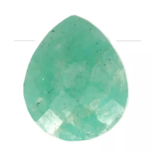 12x10mm gemstone faceted drop bead - Flat briolette - Amazonite x1
