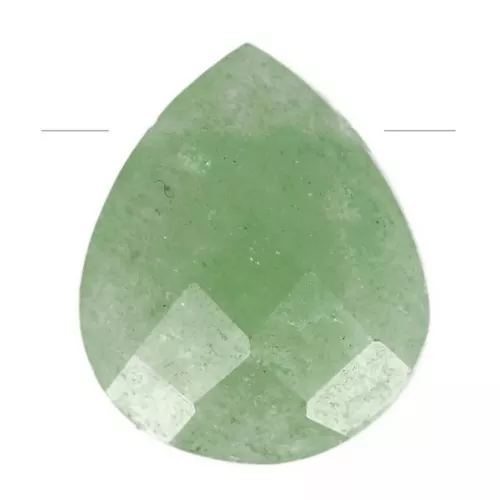 12x10mm gemstone faceted drop bead - Flat briolette - Aventurine x1