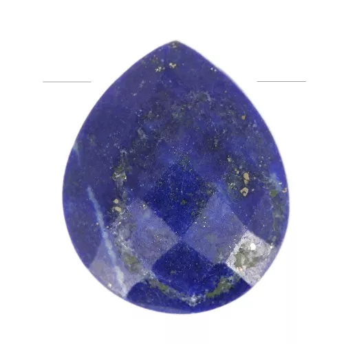 12x10mm gemstone faceted drop bead - Flat briolette - Lapis lazuli x1