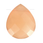 12x10mm gemstone faceted drop bead - Flat briolette - Peach moonstone x1|raw }}