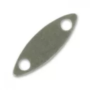 Oval spacers smooth finish 2 holes  9mm Old silver tone x10