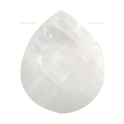 12x10mm gemstone faceted drop bead - Flat briolette - Moonstone x1|raw }}