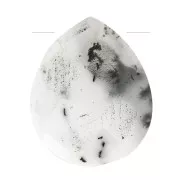 12x10mm gemstone faceted drop bead - Flat briolette - Dendrite x1