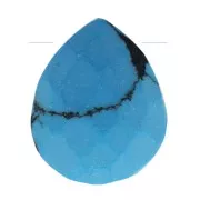 12x10mm gemstone faceted drop bead - Flat briolette - Imitation Turquoise x1