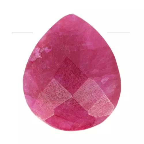 12x10mm gemstone faceted drop bead - Flat briolette - Imitation Ruby x1