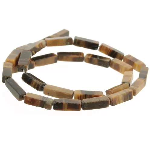 Rectangular gemstone tube beads 13x4 mm - Tiger eye x39cm