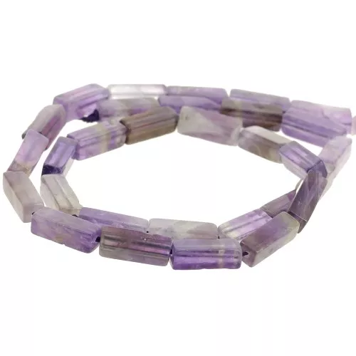 13x4mm Gemstone Tube Beads - Amethyst x40cm