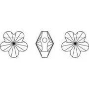 PureCrystal 5744 Flower 6mm Light Rose x1