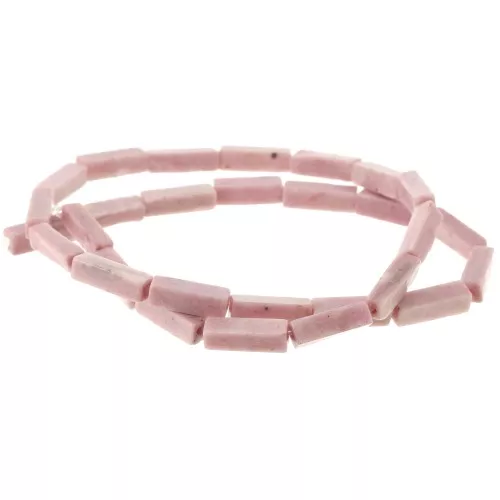 13x4mm Gemstone Tube Beads - Pink jasper x40cm