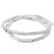 13x4mm Gemstone Tube Beads - Howlite x40cm