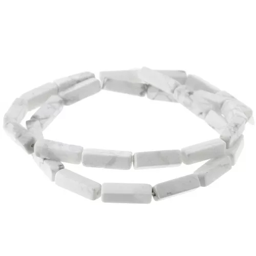 13x4mm Gemstone Tube Beads - Howlite x40cm