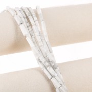13x4mm Gemstone Tube Beads - Howlite x40cm
