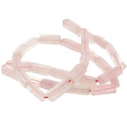 13x4mm Gemstone Tube Beads - Rose Quartz x40cm