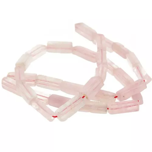 13x4mm Gemstone Tube Beads - Rose Quartz x40cm