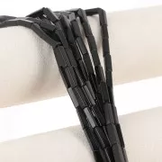 14x4mm Gemstone Tube Beads - Black Agate x40cm