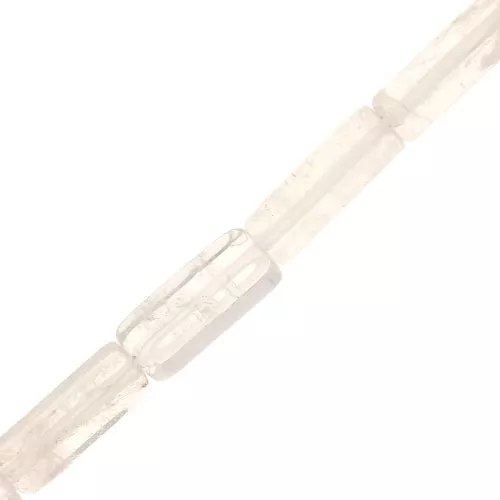 13x4mm Gemstone Tube Beads - Rock crystal x40cm