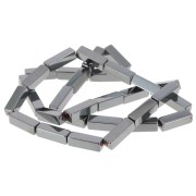 13x4mm Gemstone Tube Beads - Hematite x40cm