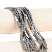 13x4mm Gemstone Tube Beads - Hematite x40cm