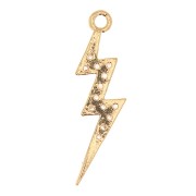 19x7mm flash pendant with zirconium oxide - fine Gold plated  - Crystal x1