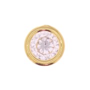 5mm Round pendant with a zirconium oxide - Fine Gold plated - Crystal x1