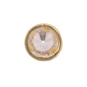 5mm Round pendant with a zirconium oxide - Fine Gold plated - Crystal x1
