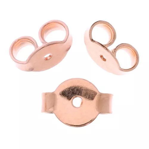 7x5mm Earring back for earstuds - Rose Gold x10