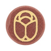 20mm Round flat cabochon - beetle - by Perles&Co - Gold Stone - Gold x1